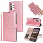 For Samsung Galaxy A23 5G Peony Flowers Imprint Leather Phone Case(Pink) - 1