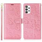 For Samsung Galaxy A23 5G Peony Flowers Imprint Leather Phone Case(Pink) - 2