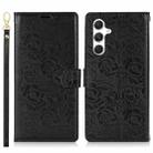 For Samsung Galaxy A35 5G Peony Flowers Imprint Leather Phone Case(Black) - 2