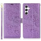 For Samsung Galaxy A35 5G Peony Flowers Imprint Leather Phone Case(Purple) - 2