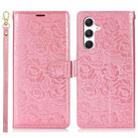 For Samsung Galaxy A35 5G Peony Flowers Imprint Leather Phone Case(Pink) - 2