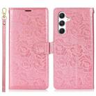 For Samsung Galaxy A36 Peony Flowers Imprint Leather Phone Case(Pink) - 2