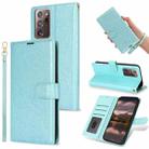 For Samsung Galaxy Note20 Ultra Peony Flowers Imprint Leather Phone Case(Sky Blue) - 1