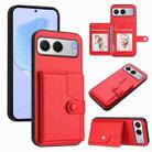 For OnePlus Nord 4 Button Card Bag RFID Anti-theft Phone Case(Red) - 1