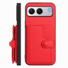 For OnePlus Nord 4 Button Card Bag RFID Anti-theft Phone Case(Red) - 2