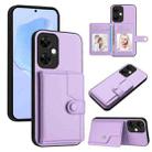 For OnePlus Nord CE 3 Lite Button Card Bag RFID Anti-theft Phone Case(Purple) - 1