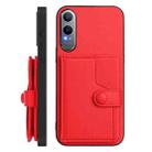 For OnePlus Nord CE4 Lite 5G Button Card Bag RFID Anti-theft Phone Case(Red) - 2