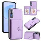 For OnePlus Nord CE4 Lite 5G Button Card Bag RFID Anti-theft Phone Case(Purple) - 1