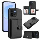 For OnePlus 13T Button Card Bag RFID Anti-theft Phone Case(Black) - 1