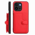For OnePlus 13T Button Card Bag RFID Anti-theft Phone Case(Red) - 2
