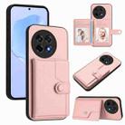 For OnePlus Ace 5 / Ace 5 Pro Button Card Bag RFID Anti-theft Phone Case(Pink) - 1