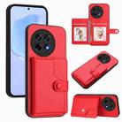 For OnePlus Ace 5 / Ace 5 Pro Button Card Bag RFID Anti-theft Phone Case(Red) - 1