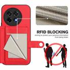 For OnePlus Ace 5 / Ace 5 Pro Button Card Bag RFID Anti-theft Phone Case(Red) - 3