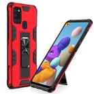 For Samsung Galaxy A21s Soldier Armor Shockproof TPU + PC Magnetic Protective Case with Holder(Red) - 1
