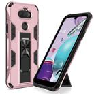 For LG Aristo 5+ Soldier Armor Shockproof TPU + PC Magnetic Protective Case with Holder(Rose Gold) - 1