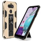 For LG Aristo 5+ Soldier Armor Shockproof TPU + PC Magnetic Protective Case with Holder(Gold) - 1