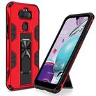 For LG Aristo 5+ Soldier Armor Shockproof TPU + PC Magnetic Protective Case with Holder(Red) - 1