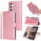 For Samsung Galaxy S24 FE 5G Peony Flowers Imprint Leather Phone Case(Pink) - 1
