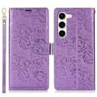 For Samsung Galaxy S23 5G Peony Flowers Imprint Leather Phone Case(Purple) - 2