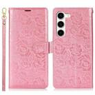 For Samsung Galaxy S23 5G Peony Flowers Imprint Leather Phone Case(Pink) - 2