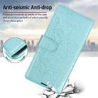 For Samsung Galaxy S22 Ultra 5G Peony Flowers Imprint Leather Phone Case(Sky Blue) - 3