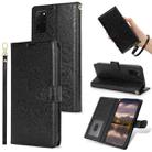 For Samsung Galaxy S20+ Peony Flowers Imprint Leather Phone Case(Black) - 1