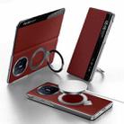 For Huawei Mate X5 / X3 SULADA Smart View Window MagSafe Magnetic Holder Leather Phone Case(Red) - 1