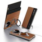 For Huawei Mate XT Ultimate Design SULADA Smart View Window MagSafe Magnetic Holder Leather Phone Case(Brown) - 1