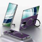 For Huawei Mate X5 / X3 SULADA Top Grain Leather MagSafe Magnetic Holder Phone Case(Purple) - 1