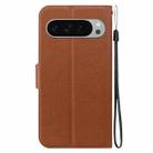 For Google Pixel 9 / Pixel 9 Pro Ultra-thin Voltage Magnetic Buckle Leather Phone Case(Brown) - 3