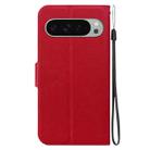 For Google Pixel 9 / Pixel 9 Pro Ultra-thin Voltage Magnetic Buckle Leather Phone Case(Red) - 3