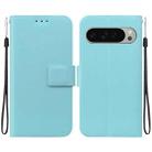 For Google Pixel 9 / Pixel 9 Pro Ultra-thin Voltage Magnetic Buckle Leather Phone Case(Green) - 1