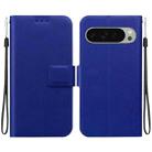 For Google Pixel 9 / Pixel 9 Pro Ultra-thin Voltage Magnetic Buckle Leather Phone Case(Blue) - 1