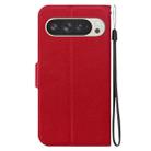 For Google Pixel 9 Pro XL Ultra-thin Voltage Magnetic Buckle Leather Phone Case(Red) - 3