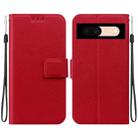 For Google Pixel 8a Ultra-thin Voltage Magnetic Buckle Leather Phone Case(Red) - 1