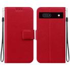 For Google Pixel 7a Ultra-thin Voltage Magnetic Buckle Leather Phone Case(Red) - 1