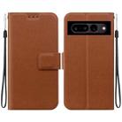 For Google Pixel 7 Ultra-thin Voltage Magnetic Buckle Leather Phone Case(Brown) - 1