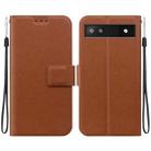 For Google Pixel 6a Ultra-thin Voltage Magnetic Buckle Leather Phone Case(Brown) - 1