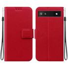 For Google Pixel 6a Ultra-thin Voltage Magnetic Buckle Leather Phone Case(Red) - 1