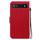 For Google Pixel 6a Ultra-thin Voltage Magnetic Buckle Leather Phone Case(Red) - 3