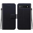 For Google Pixel 6a Ultra-thin Voltage Magnetic Buckle Leather Phone Case(Black) - 1