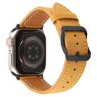 For Apple Watch 46mm / 49mm / 45mm / 44mm Plaid Buckle Microfiber Leather Watch Band(Yellow) - 2