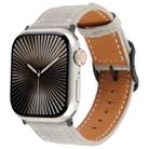 For Apple Watch 46mm / 49mm / 45mm / 44mm Plaid Buckle Microfiber Leather Watch Band(Grey) - 1