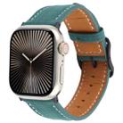 For Apple Watch 42mm / 41mm / 40mm / 38mm Plaid Buckle Microfiber Leather Watch Band(Green) - 1