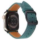 For Apple Watch 42mm / 41mm / 40mm / 38mm Plaid Buckle Microfiber Leather Watch Band(Green) - 2