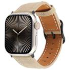 For Apple Watch 42mm / 41mm / 40mm / 38mm Plaid Buckle Microfiber Leather Watch Band(Khaki) - 1