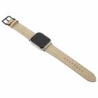 For Apple Watch 42mm / 41mm / 40mm / 38mm Plaid Buckle Microfiber Leather Watch Band(Khaki) - 3