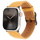 For Apple Watch 42mm / 41mm / 40mm / 38mm Plaid Buckle Microfiber Leather Watch Band(Yellow) - 1