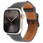 For Apple Watch 42mm / 41mm / 40mm / 38mm Plaid Buckle Microfiber Leather Watch Band(Black) - 1