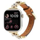 For Apple Watch 46mm / 49mm / 45mm / 44mm Microfiber Leather Diamond Slim Watch Band(Brown) - 1